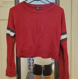 Burgundy sweater crop top